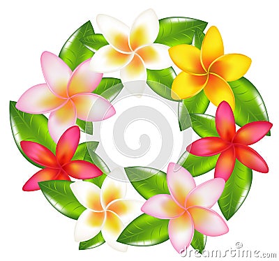 Garland Of Fragipani. Vector Vector Illustration