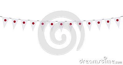 Garland with Japanese pennants on white background Vector Illustration