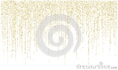 Garland lights gold glitter hanging vertical lines vector holiday background. Vector Illustration