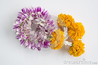 Garland market flower floral buddhism nature concept Stock Photo