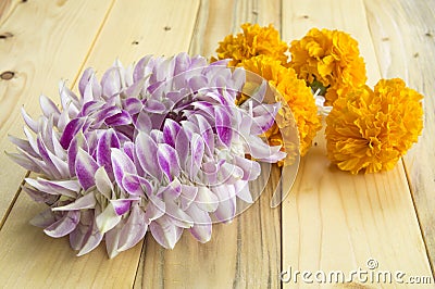 Garland market flower floral buddhism nature concept Stock Photo