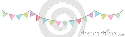 Garland in pastel colors vector. triangular colorful Vector Illustration