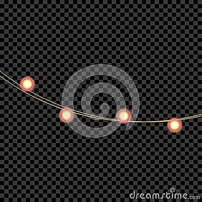 Garlands. Christmas lights. Realistic glowing lights for New Year and Xmas decorations. Vector. Vector Illustration