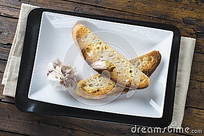 Garlic bread toasts Stock Photo