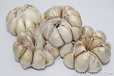 garlic bulbs. fresh cloves of garlic or garlic against a white background Stock Photo