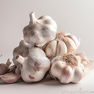 garlic bunch on white background Stock Photo