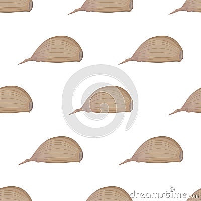 Garlic cartoon repeating seamless pattern Vector Illustration