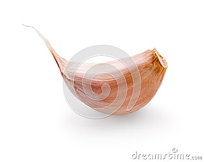 Garlic clove on white Stock Photo