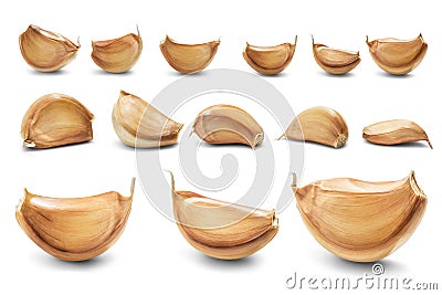 Garlic cloves isolated Stock Photo