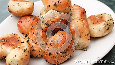 Garlic dinner rolls Stock Photo