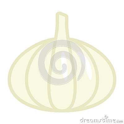 Garlic flat icon, vegetable and diet Vector Illustration