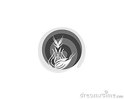 Garlic flat image logo template vector illustration Vector Illustration
