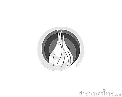 Garlic flat image logo template vector illustration Vector Illustration