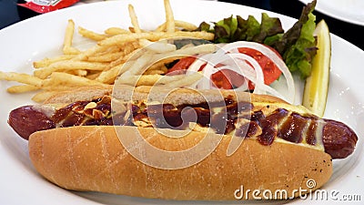 Garlic Hot Dog Stock Photo