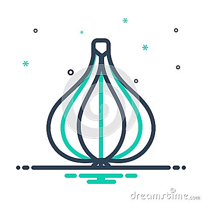 Mix icon for Garlic, spice and flavor Vector Illustration