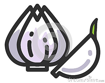 Garlic icon. White bulb of food flavoring condiment Vector Illustration