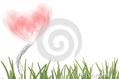 Garlic leaf with smoke-shaped heart,abstract background Stock Photo