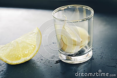 Garlic and lemon Stock Photo