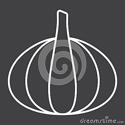 Garlic line icon, vegetable and diet Vector Illustration