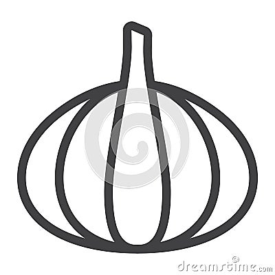 Garlic line icon, vegetable and diet Vector Illustration