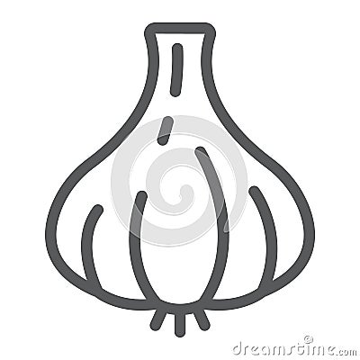 Garlic line icon, vegetable and diet Vector Illustration