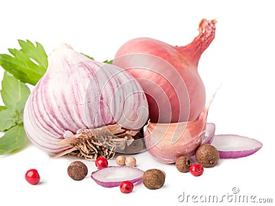 Garlic and onion Stock Photo