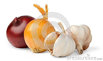 Garlic and onions Stock Photo