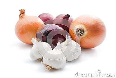 Garlic and onions Stock Photo