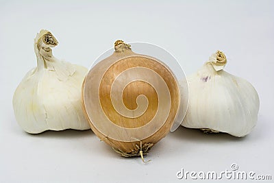 Garlic and onions Stock Photo