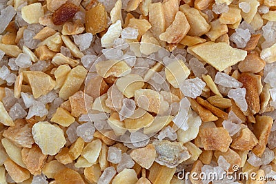Garlic and sea salt close view Stock Photo