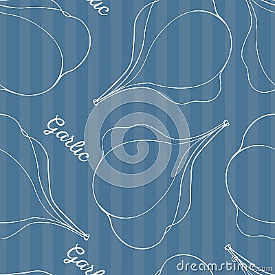 Garlic seamless pattern. Vector Illustration