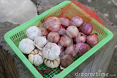 Garlic & Shallot Stock Photo