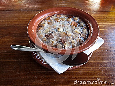 Garlic soup Stock Photo