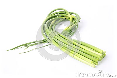 Garlic stem Stock Photo