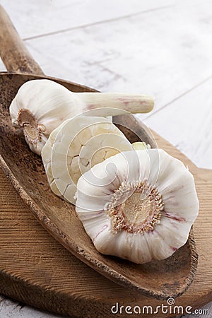 Garlic still life. Stock Photo