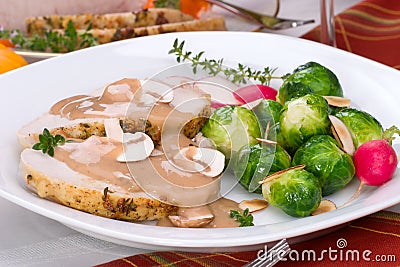 Garlic Thyme Roast Pork Stock Photo