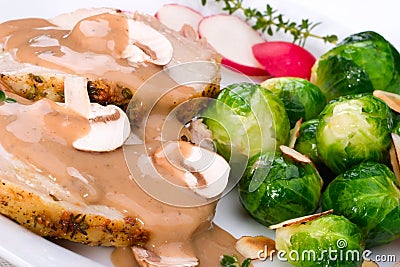 Garlic Thyme Roast Pork Stock Photo