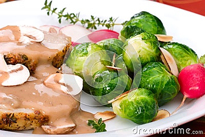 Garlic Thyme Roast Pork Stock Photo
