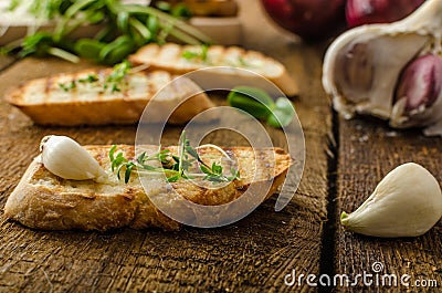 Garlic toast toasted panini Stock Photo