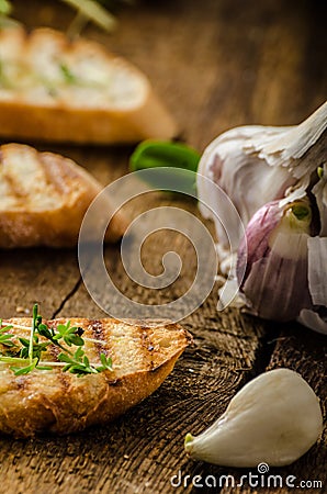 Garlic toast toasted panini Stock Photo