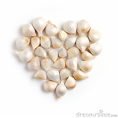 garlics be arrange in heart shape. Stock Photo