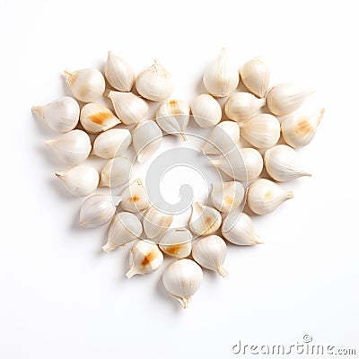 garlics be arrange in heart shape. Stock Photo