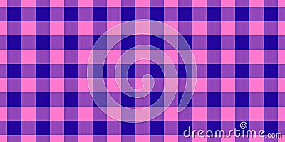 Garment seamless textile check, korean pattern tartan vector. Anniversary plaid background texture fabric in pink and indigo Vector Illustration