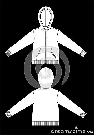 Garment sketch of a hoodie Vector Illustration