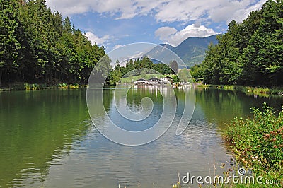 Garmisch-Partenkirchen,Lake Riessersee Stock Photo
