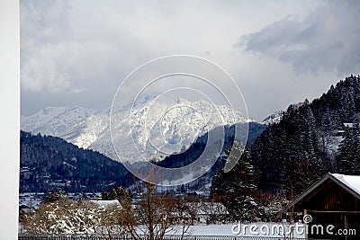 Garmisch Valley and Alps Stock Photo