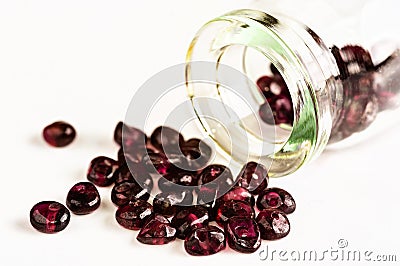 Garnet beads Stock Photo