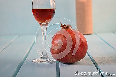 Garnet and wineglass Stock Photo