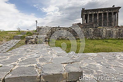 Garni, ARMENIA - May 02,2016 : Ancient Garni pagan Temple, the h Editorial Stock Photo