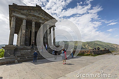 Garni, ARMENIA - May 02, 2016 : Ancient Garni pagan Temple, the h Editorial Stock Photo